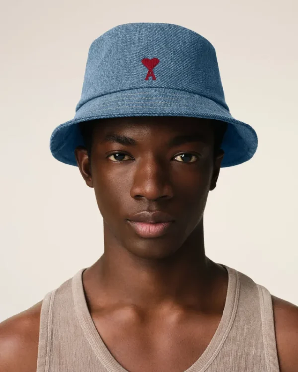 Hot Blue Cotton Ami de Coeur Embroidery Bucket Hat Women Hats & Beanies | Ami De Coeur