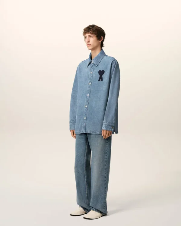 Online Blue Cotton Ami de Coeur Overshirt Coats & Jackets | Ami De Coeur