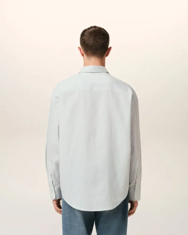 Fashion Blue Cotton Boxy Fit Shirt Shirts | Ami De Coeur