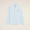 Discount Blue Cotton Button-Down Ami de Coeur Shirt Women Shirts | Ami De Coeur