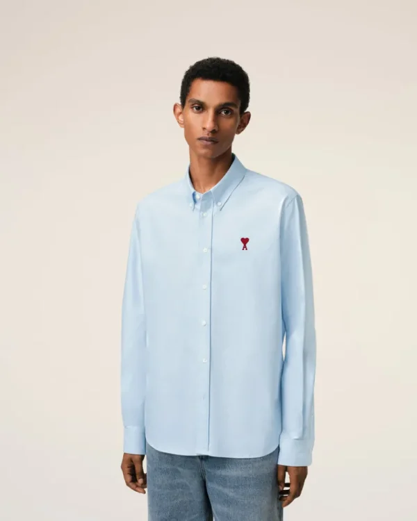 Best Sale Blue Cotton Button-Down Ami de Coeur Shirt Women Shirts | Ami De Coeur