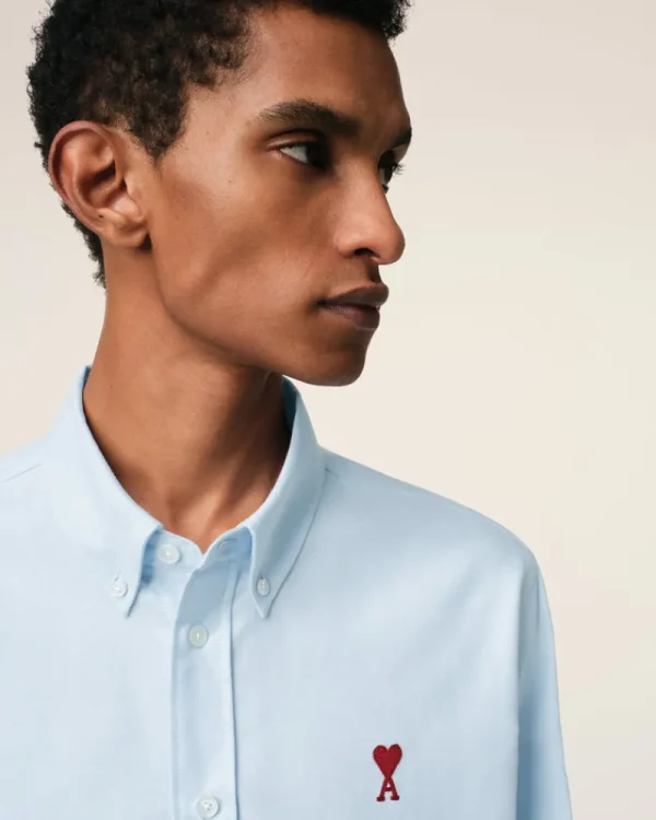 Best Sale Blue Cotton Button-Down Ami de Coeur Shirt Women Shirts | Ami De Coeur