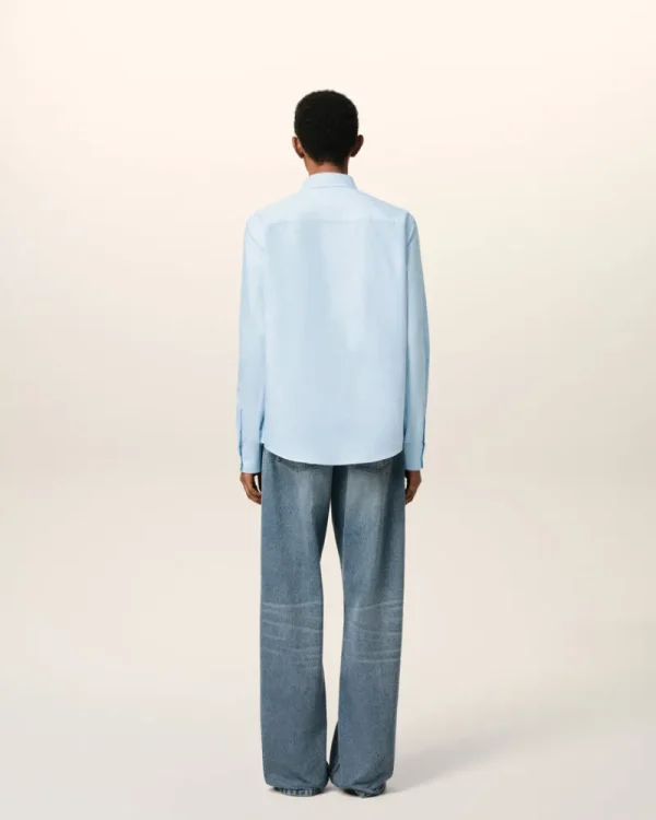 Best Sale Blue Cotton Button-Down Ami de Coeur Shirt Women Shirts | Ami De Coeur