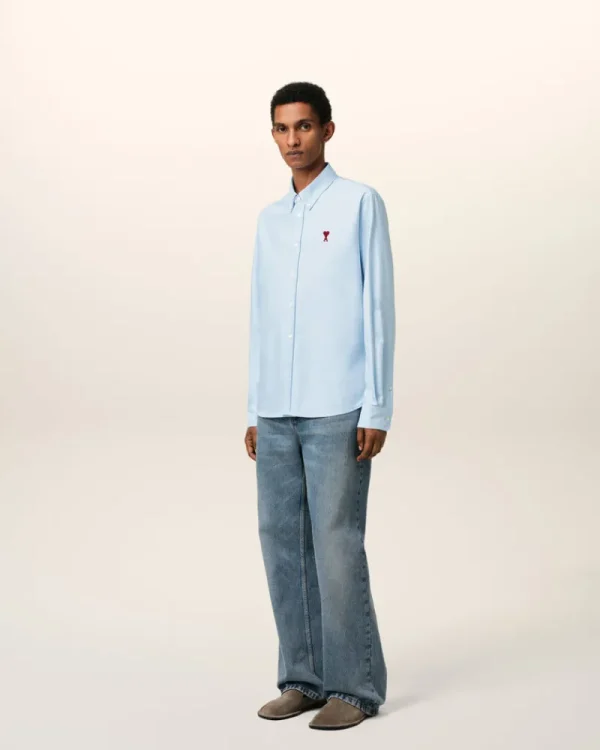 Best Sale Blue Cotton Button-Down Ami de Coeur Shirt Women Shirts | Ami De Coeur