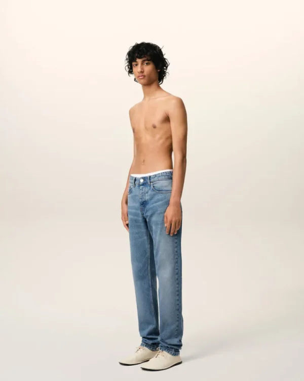 Clearance Blue Cotton Classic Fit Jeans Denim | Trousers