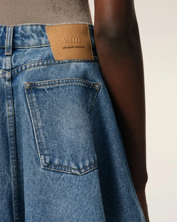 Flash Sale Blue Cotton Flare Mini Skirt Women Denim | Shorts & Skirts