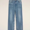 Fashion Blue Cotton Large Fit Jeans Denim | Trousers