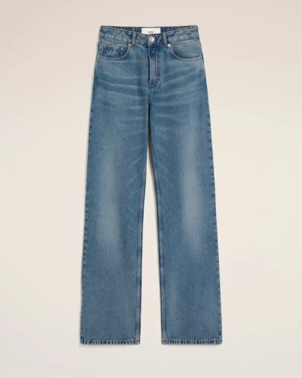 Fashion Blue Cotton Large Fit Jeans Women Denim | Trousers