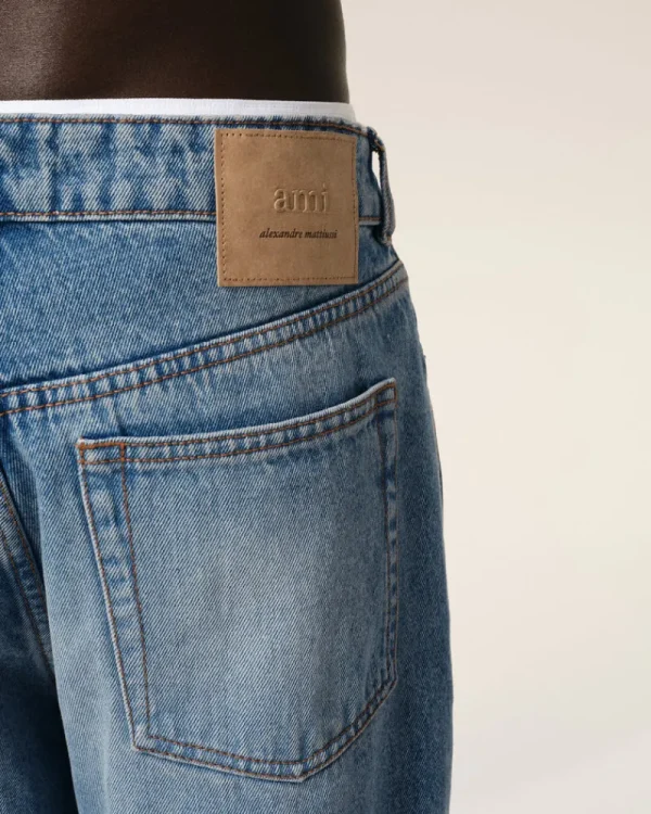 Fashion Blue Cotton Large Fit Jeans Denim | Trousers