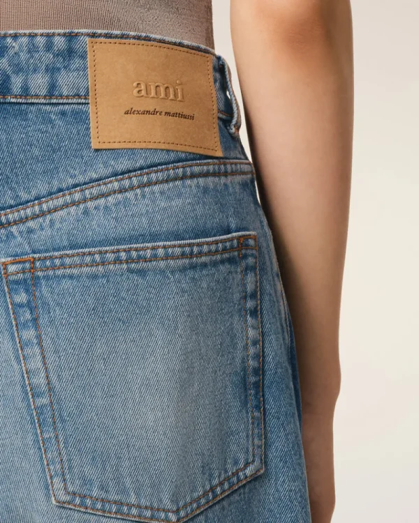 Fashion Blue Cotton Large Fit Jeans Women Denim | Trousers