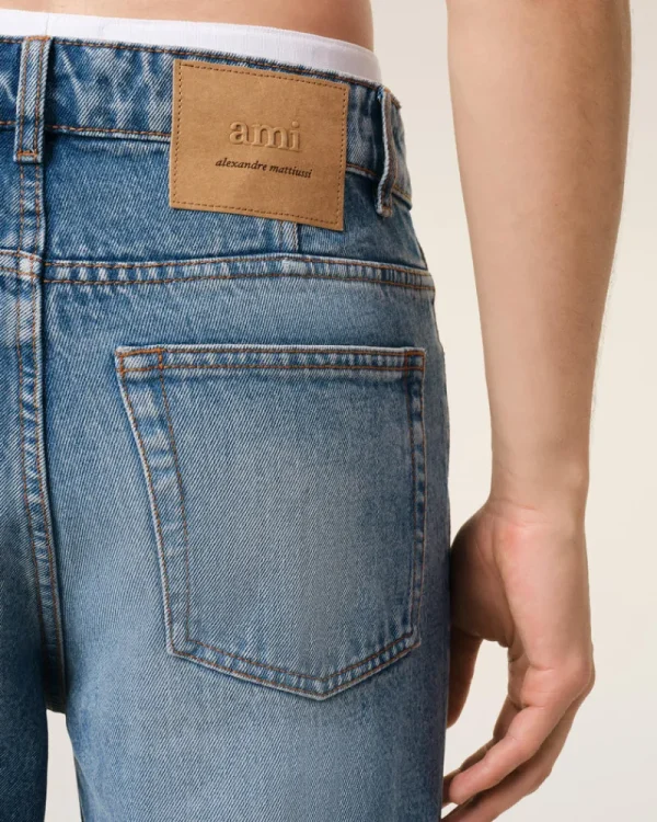 Best Sale Blue Cotton Tapered Fit Jeans Denim | Trousers
