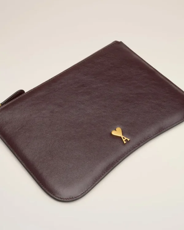 Online Burgundy Leather Paris Paris Pouch Women Pouches | Small Leather Goods