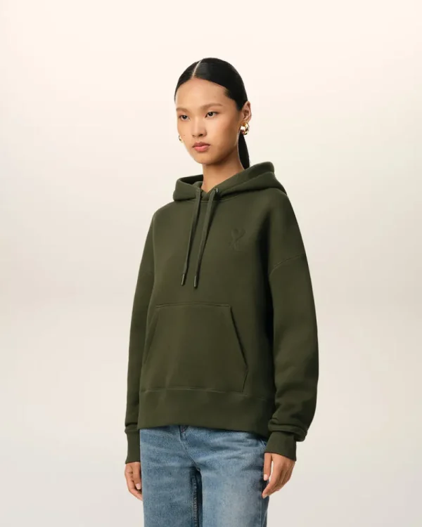 Best Sale Green Cotton Ami de Coeur Hoodie Women Sweatshirts & Hoodies | Ami De Coeur