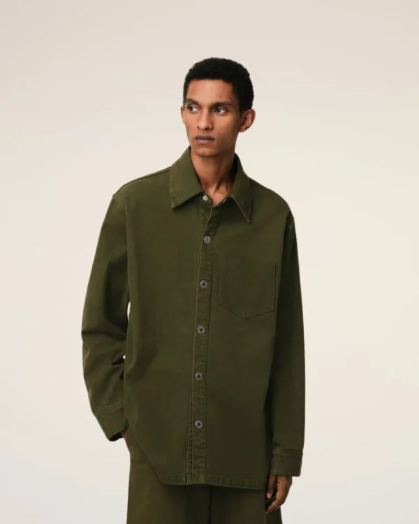 Discount Green Cotton Ami de Coeur Overshirt Coats & Jackets | Ami De Coeur
