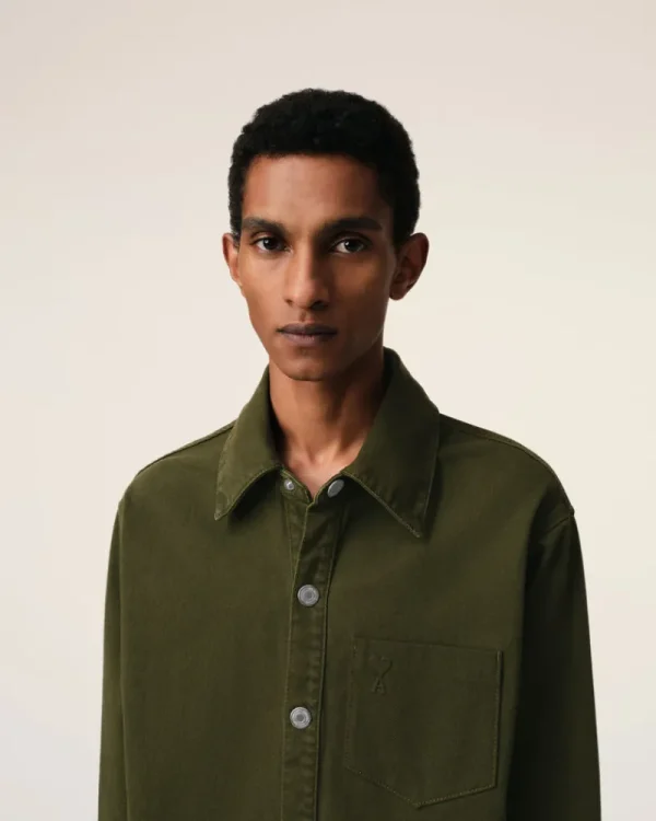 Discount Green Cotton Ami de Coeur Overshirt Coats & Jackets | Ami De Coeur