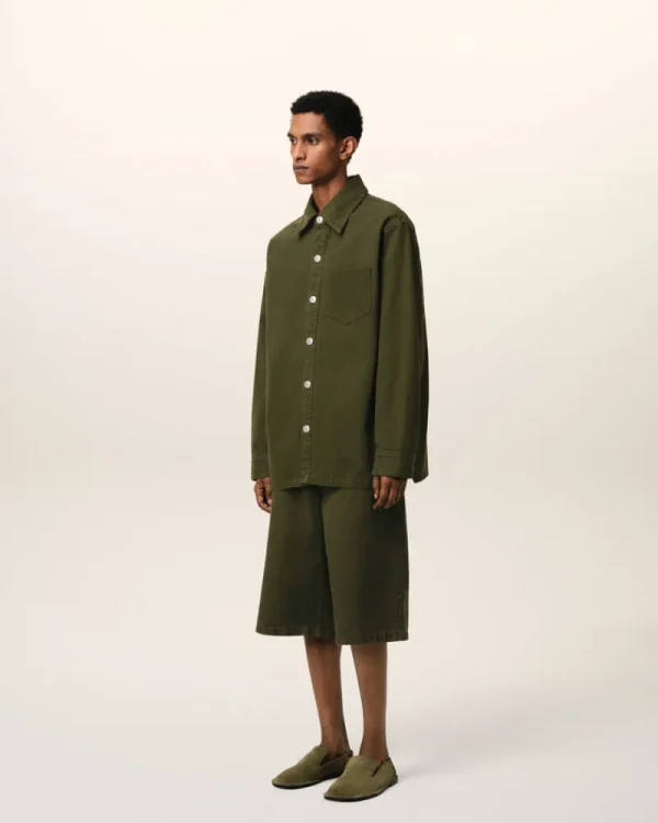 Discount Green Cotton Ami de Coeur Overshirt Coats & Jackets | Ami De Coeur