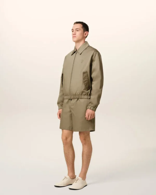 Hot Green Cotton Ami de Coeur Zipped Jacket Coats & Jackets | Ami De Coeur