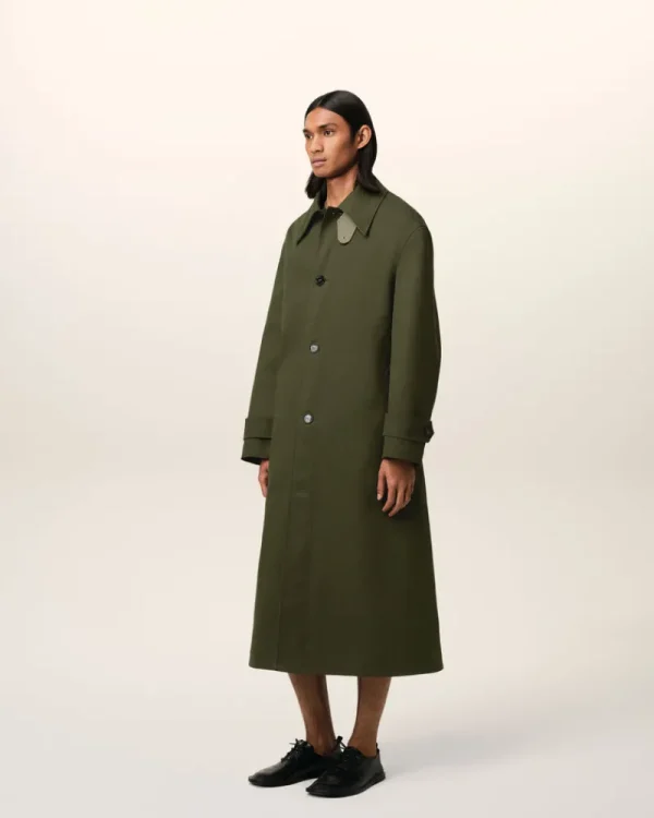 Cheap Green Cotton Belted Mac Coats & Jackets