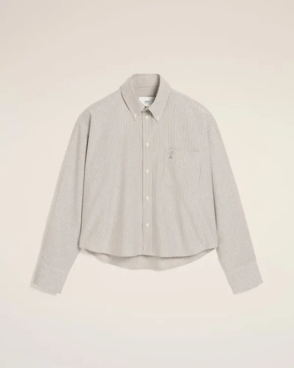 Clearance Green Cotton Cropped Oversized Shirt Women Shirts | Ami De Coeur