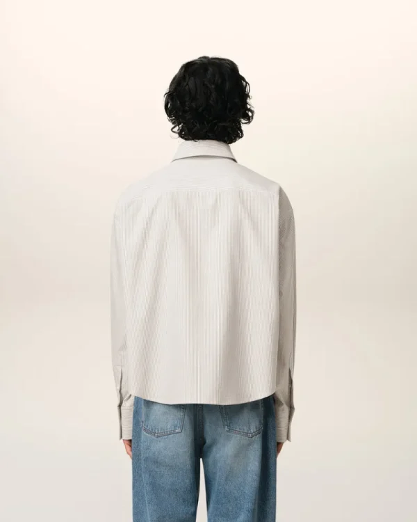 Clearance Green Cotton Cropped Oversized Shirt Women Shirts | Ami De Coeur