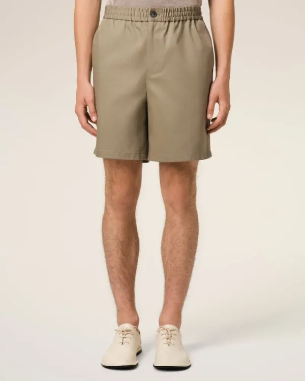 Cheap Green Cotton Elasticated Waist Shorts Shorts