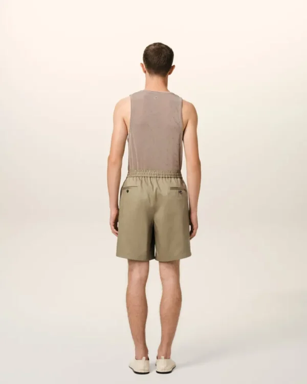 Cheap Green Cotton Elasticated Waist Shorts Shorts