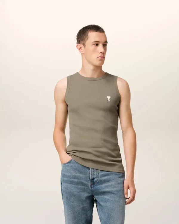 Best Sale Green Cotton Rib Ami de Coeur Tanktop T-shirts & Polos | Ami De Coeur