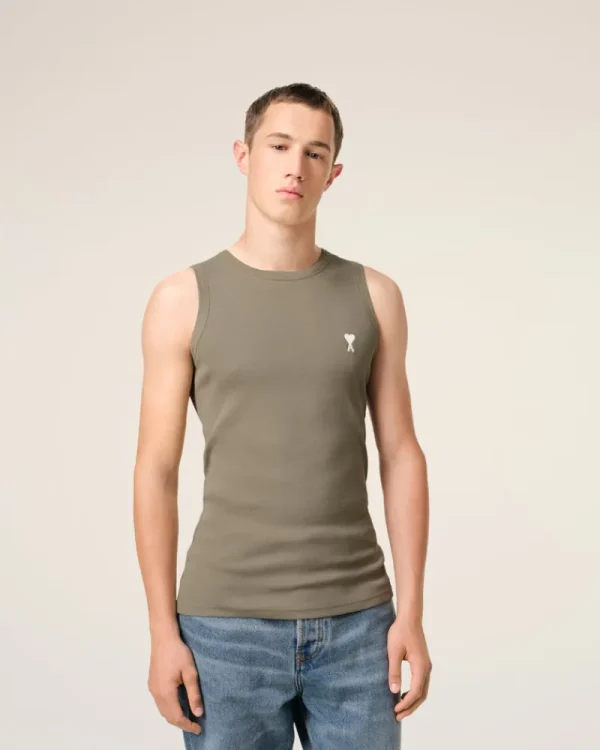 Best Sale Green Cotton Rib Ami de Coeur Tanktop T-shirts & Polos | Ami De Coeur