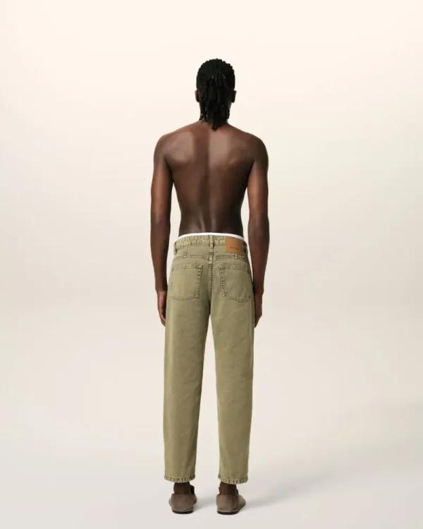 Clearance Green Cotton Tapered Fit Jeans Trousers | Denim