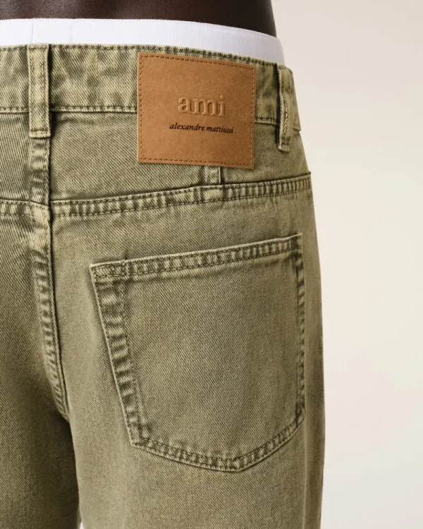 Clearance Green Cotton Tapered Fit Jeans Trousers | Denim