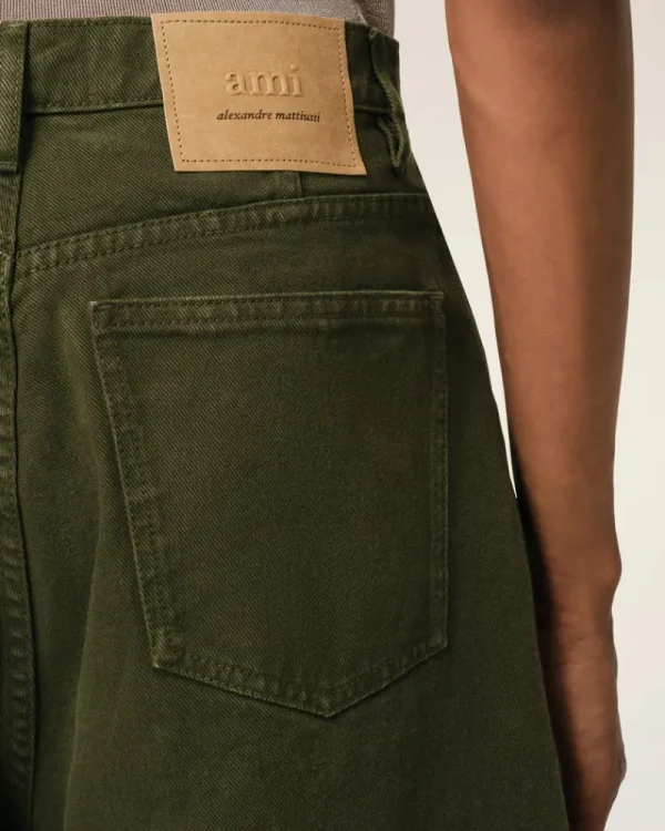 Cheap Green Cotton Wide Fit Bermuda Short Shorts