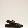 Hot Green Leather Fussbet Midi Sandals Women Flats | Flats