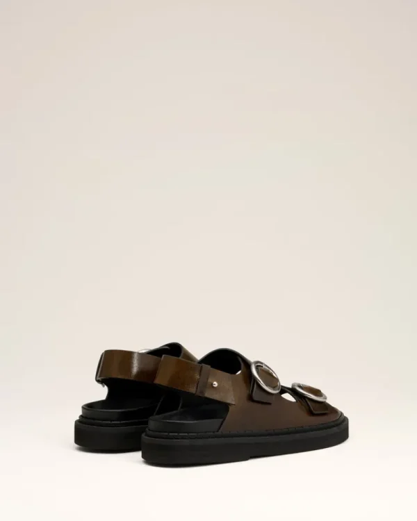 Hot Green Leather Fussbet Midi Sandals Women Flats | Flats