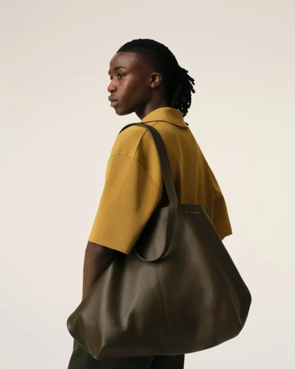 Best Sale Green Leather Midi Maxi Tote Bag Women Tote Bags | Bags