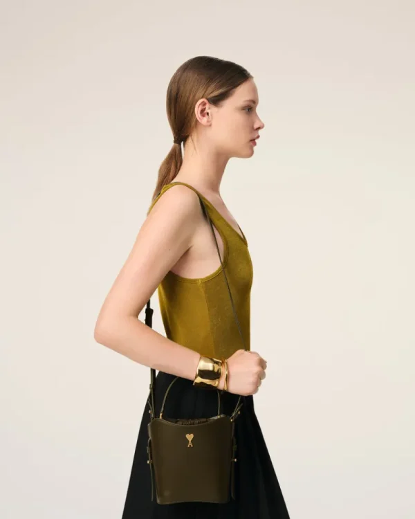 Best Sale Green Leather Mini Paris Paris Bucket Bag Women Crossbody Bags | Handbags
