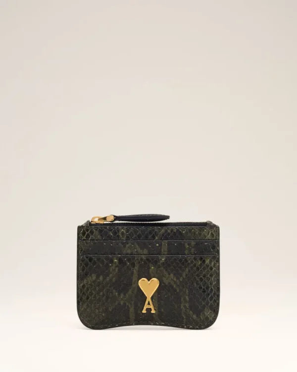 Best Sale Green Leather Zipped Card Holder Women Card Holders | Small Leather Goods