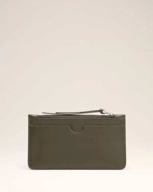 Best Sale Green Leather Zipped Card Holder Women Card Holders | Small Leather Goods