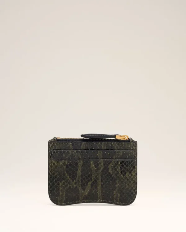 Best Sale Green Leather Zipped Card Holder Women Card Holders | Small Leather Goods
