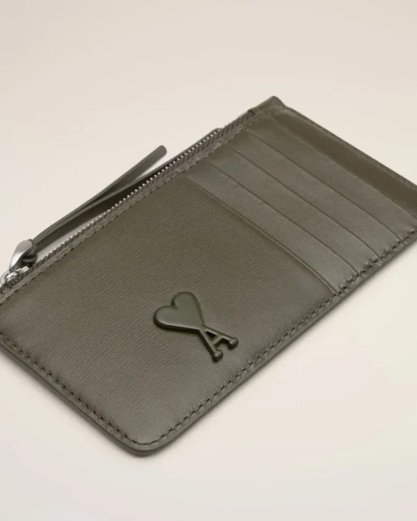 Best Sale Green Leather Zipped Card Holder Women Card Holders | Small Leather Goods