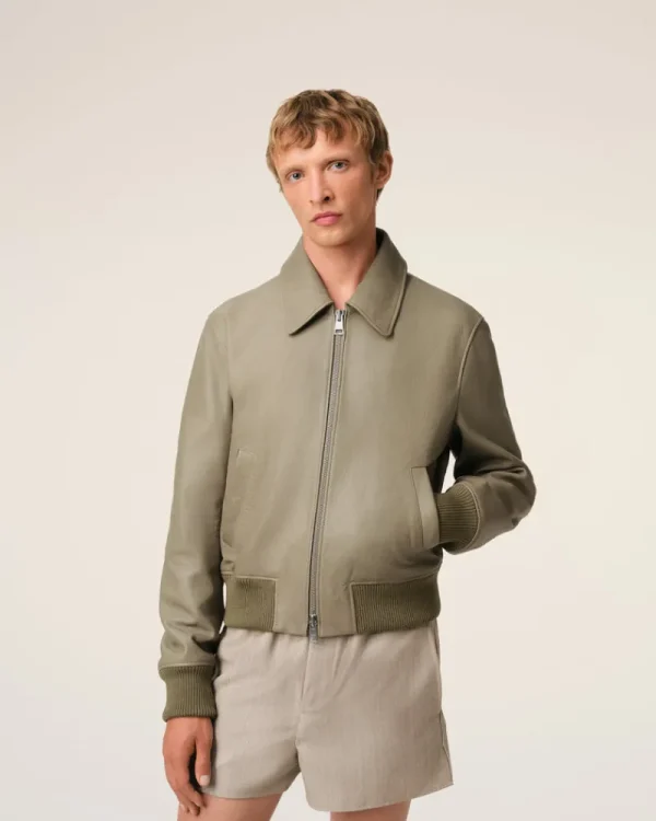 Hot Green Leather Zipped Jacket Women Coats & Jackets | Coats & Jackets