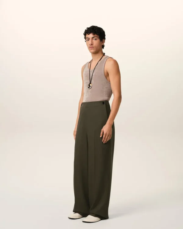 Online Green Wool Sailor Trousers Trousers