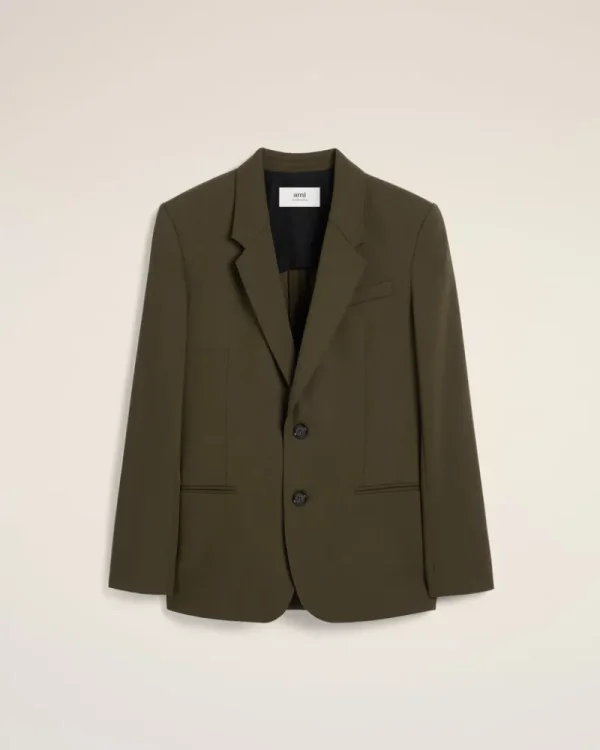 Discount Green Wool Semi-Lined Jacket Coats & Jackets