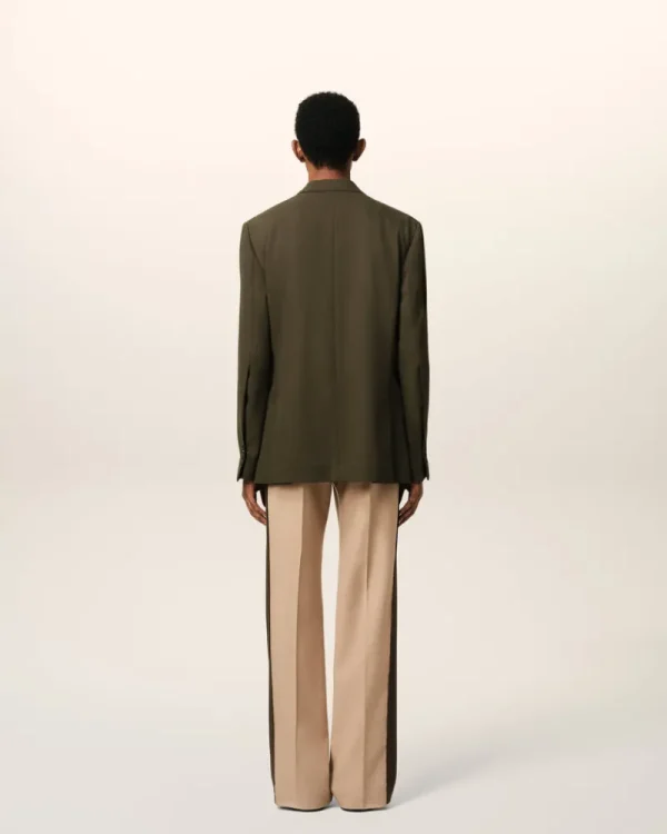 Discount Green Wool Semi-Lined Jacket Coats & Jackets