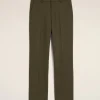 New Green Wool Straight Fit Trousers Trousers