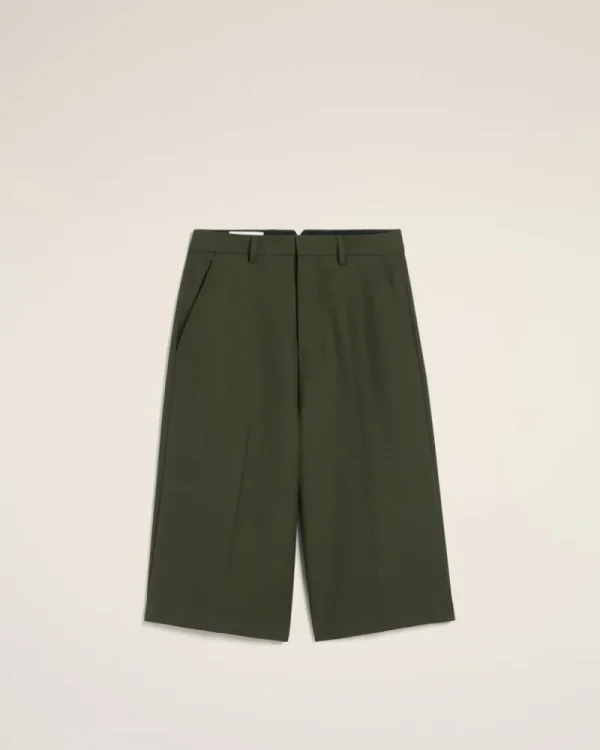 Discount Green Wool Wide Bermuda Women Shorts & Skirts
