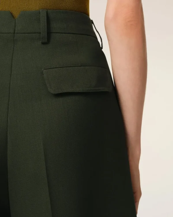 Discount Green Wool Wide Bermuda Women Shorts & Skirts