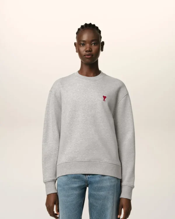 Clearance Grey Cotton Ami de Coeur Sweatshirt Women Sweatshirts & Hoodies | Ami De Coeur