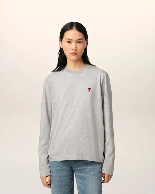 Best Grey Cotton Ami de Coeur Long Sleeves T-Shirt Women T-shirts & Polos | Ami De Coeur