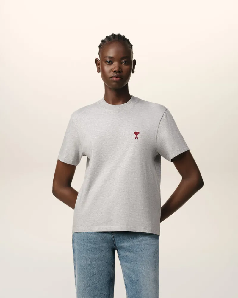 Cheap Grey Cotton Ami de Coeur T-Shirt Women T-shirts & Polos | Ami De Coeur