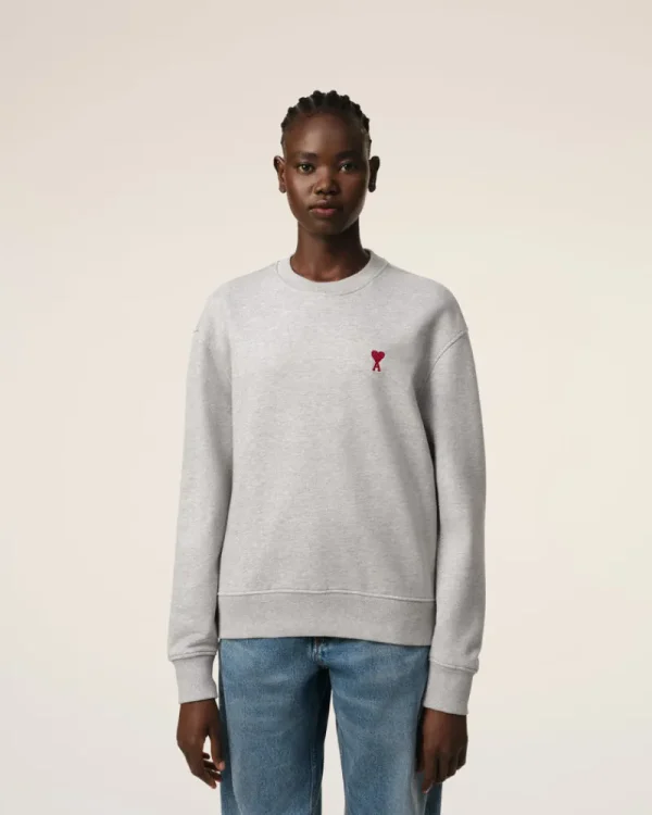 Clearance Grey Cotton Ami de Coeur Sweatshirt Women Sweatshirts & Hoodies | Ami De Coeur